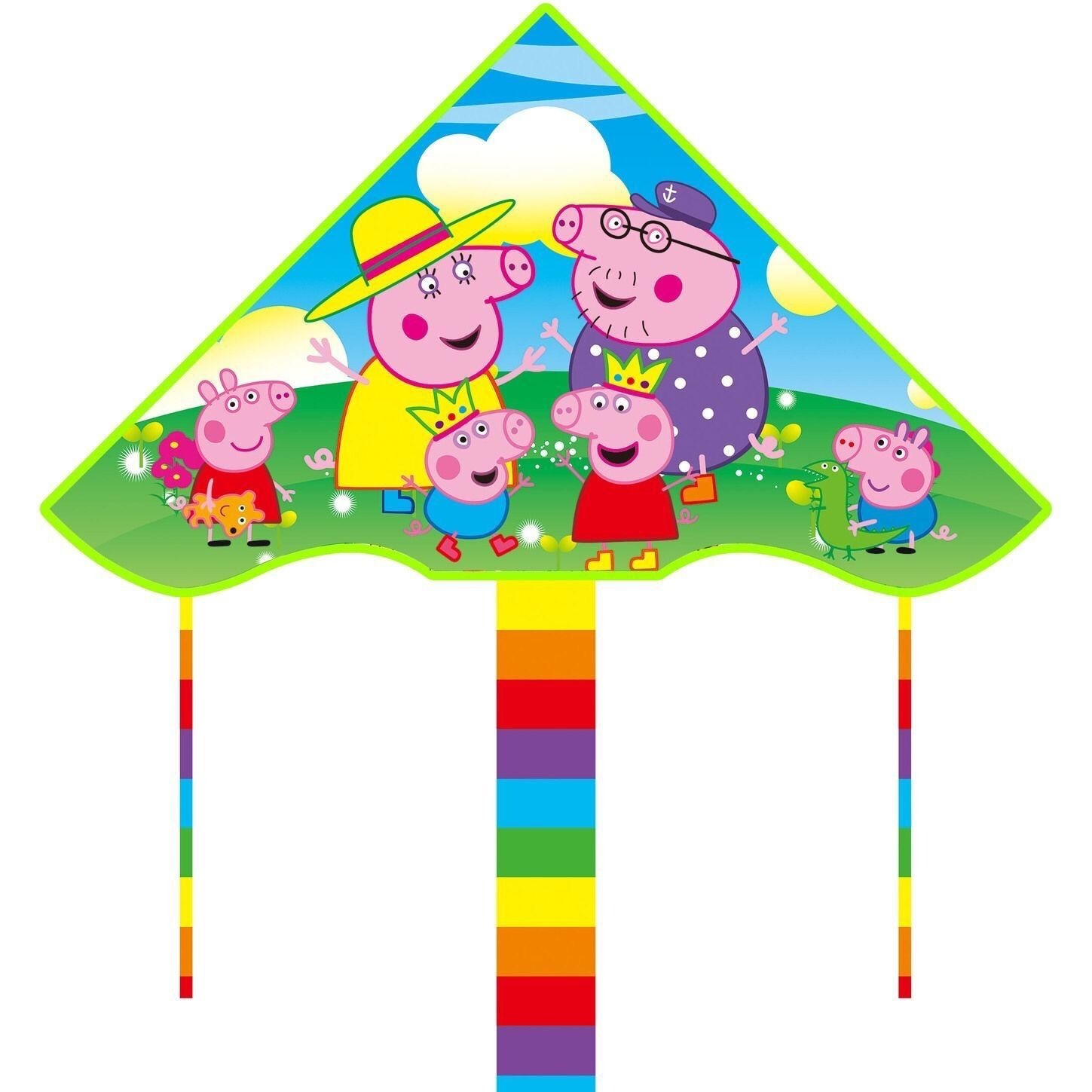 Wholesale Weifang Kite New Bright Cloth Hot Printed Curved Triangle Kite Children's Cartoon Kite Manufacturers Supply