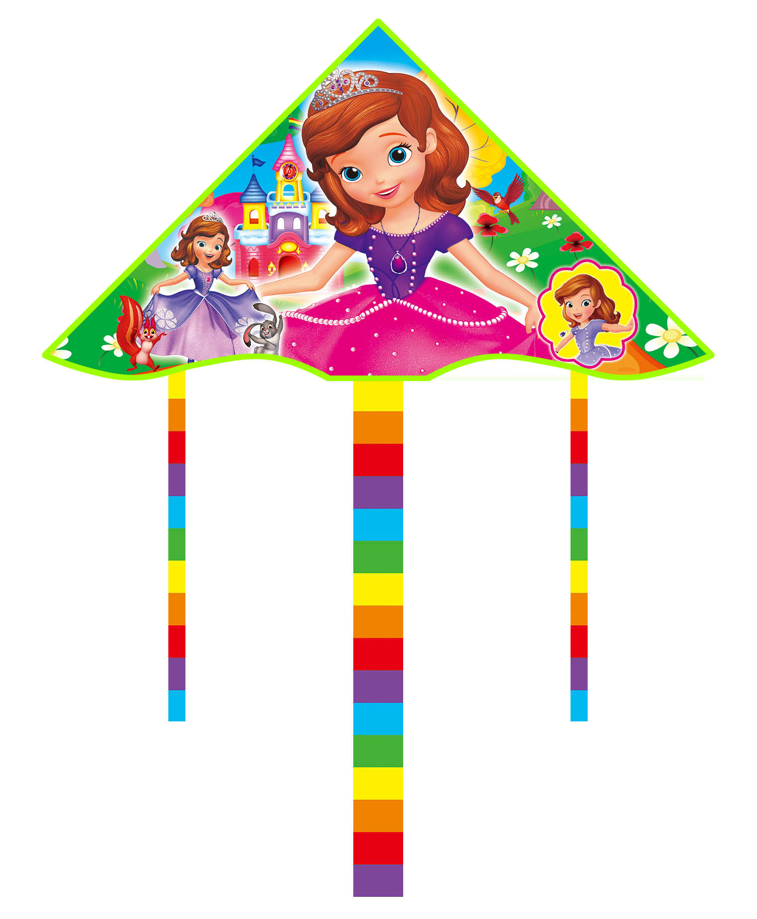 Wholesale Weifang Kite New Bright Cloth Hot Printed Curved Triangle Kite Children's Cartoon Kite Manufacturers Supply