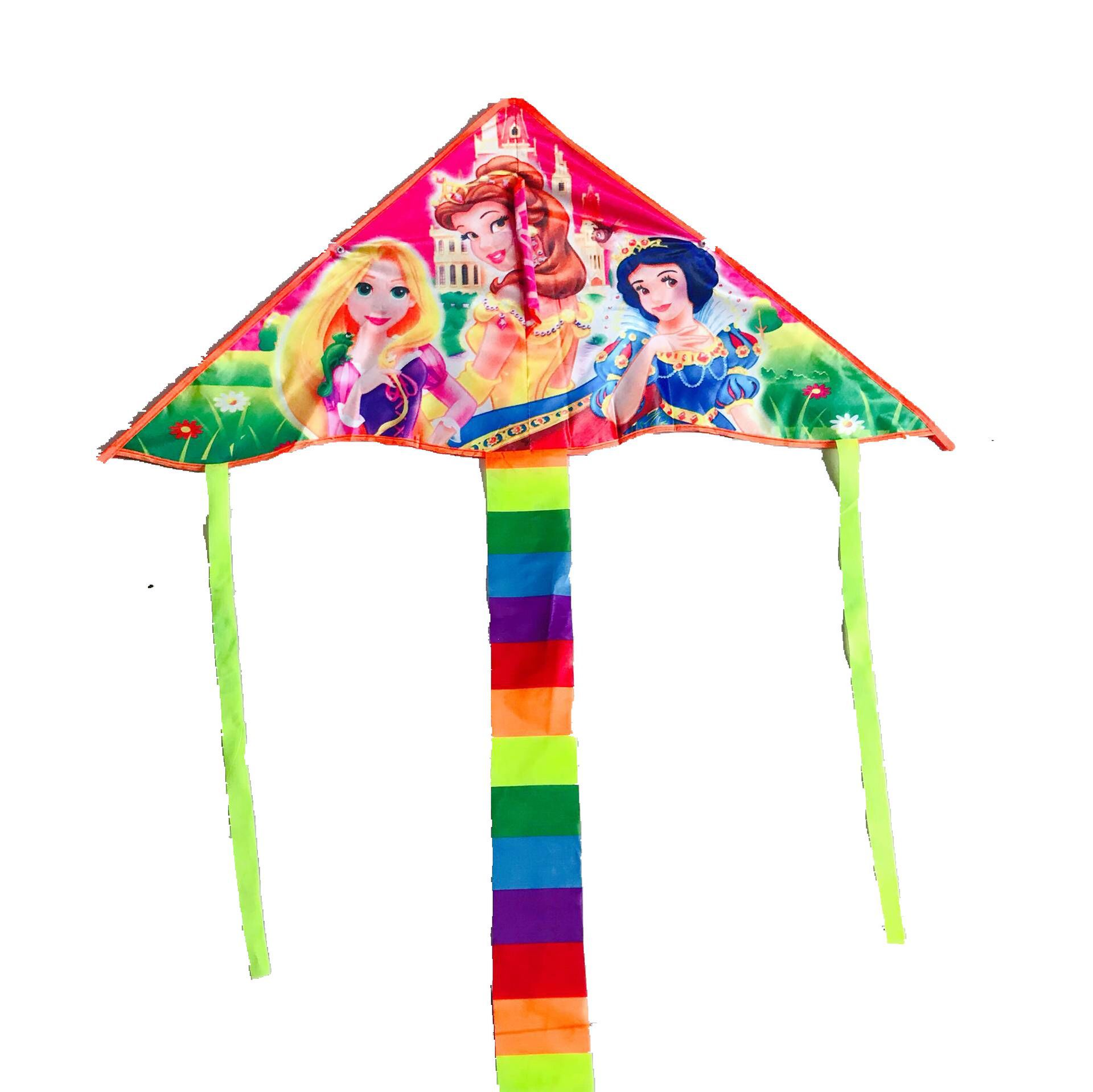 Wholesale Weifang Kite New Bright Cloth Hot Printed Curved Triangle Kite Children's Cartoon Kite Manufacturers Supply
