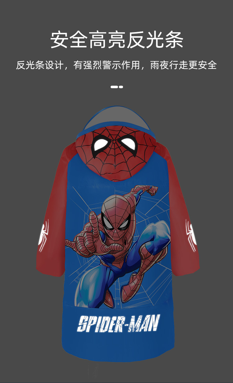 Disney Children's Raincoat Spider-Man Zipper Oxford Cloth Raincoat Primary School Boy Marvel Raincoat Baby Poncho Disney Children's Raincoat Spider-Man Zipper Oxford Cloth Raincoat Primary School Boy Marvel Raincoat Baby Poncho