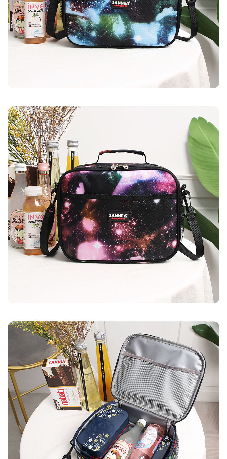 Sanneng New Cartoon Children's Lunch Bag Oxford Cloth Thickened Bento Insulated Bag Lunch Box Bag in Stock Wholesale