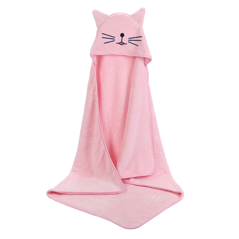 Towel for Children Strong Water Absorption No Villi Slip QuickDrying Baby Wraparound Cloth Hooded Cartoon Baby&#039;s Blanket