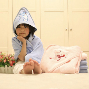 Towel for Children Strong Water Absorption No Villi Slip QuickDrying Baby Wraparound Cloth Hooded Cartoon Baby's Blanket