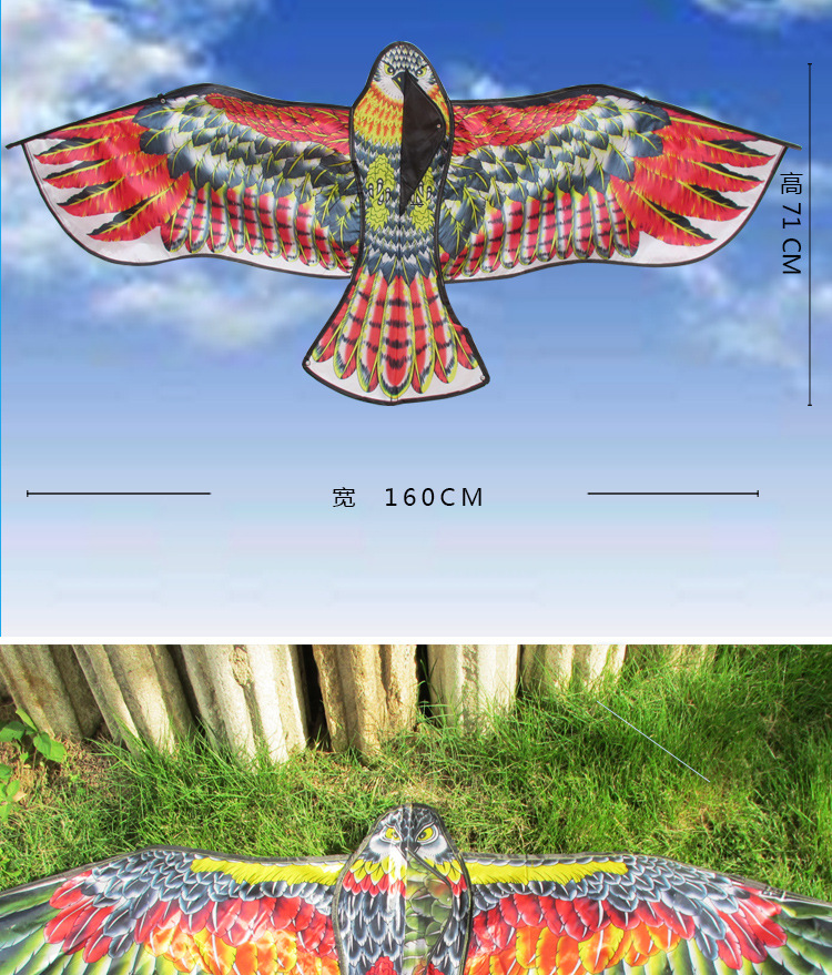 Weifang Kite Wholesale 1.2 M 1.55 M Bright Cloth Heat Printing Children Cartoon Eagle Kite Orchard Bird Repellent Kite Weifang Kite Wholesale 1.2 M 1.55 M Bright Cloth Heat Printing Children Cartoon Eagle Kite Orchard Bird Repellent Kite