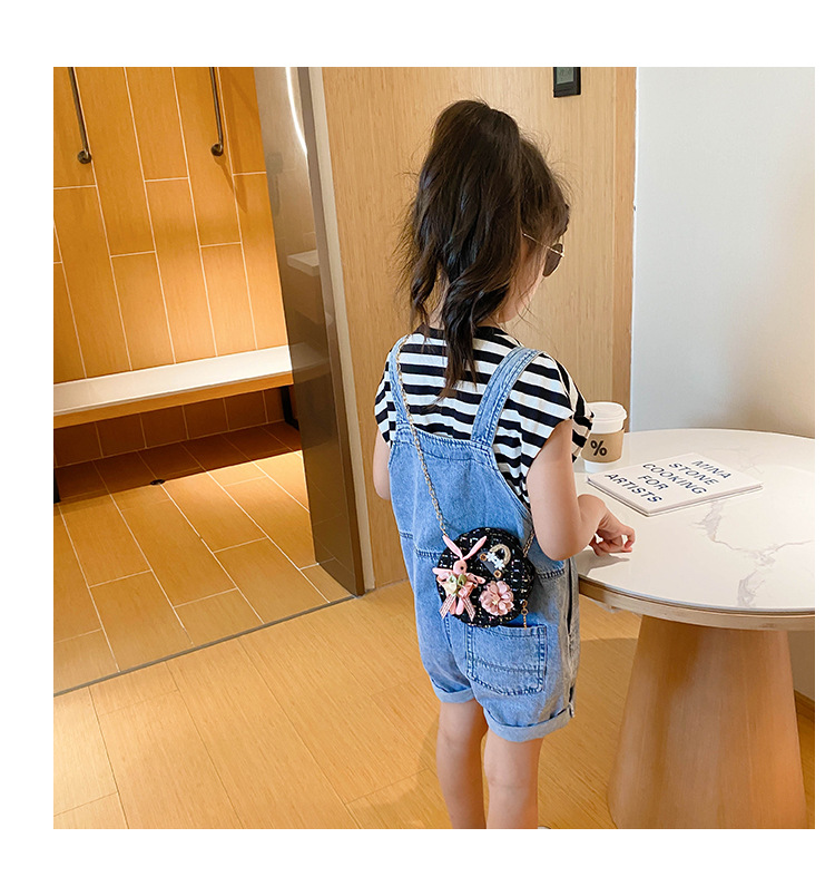 Messenger Bag Bunny Decoration Bag Children's Bags 2020 New Little Chanel Style Woollen Cloth Small round Bag Princess