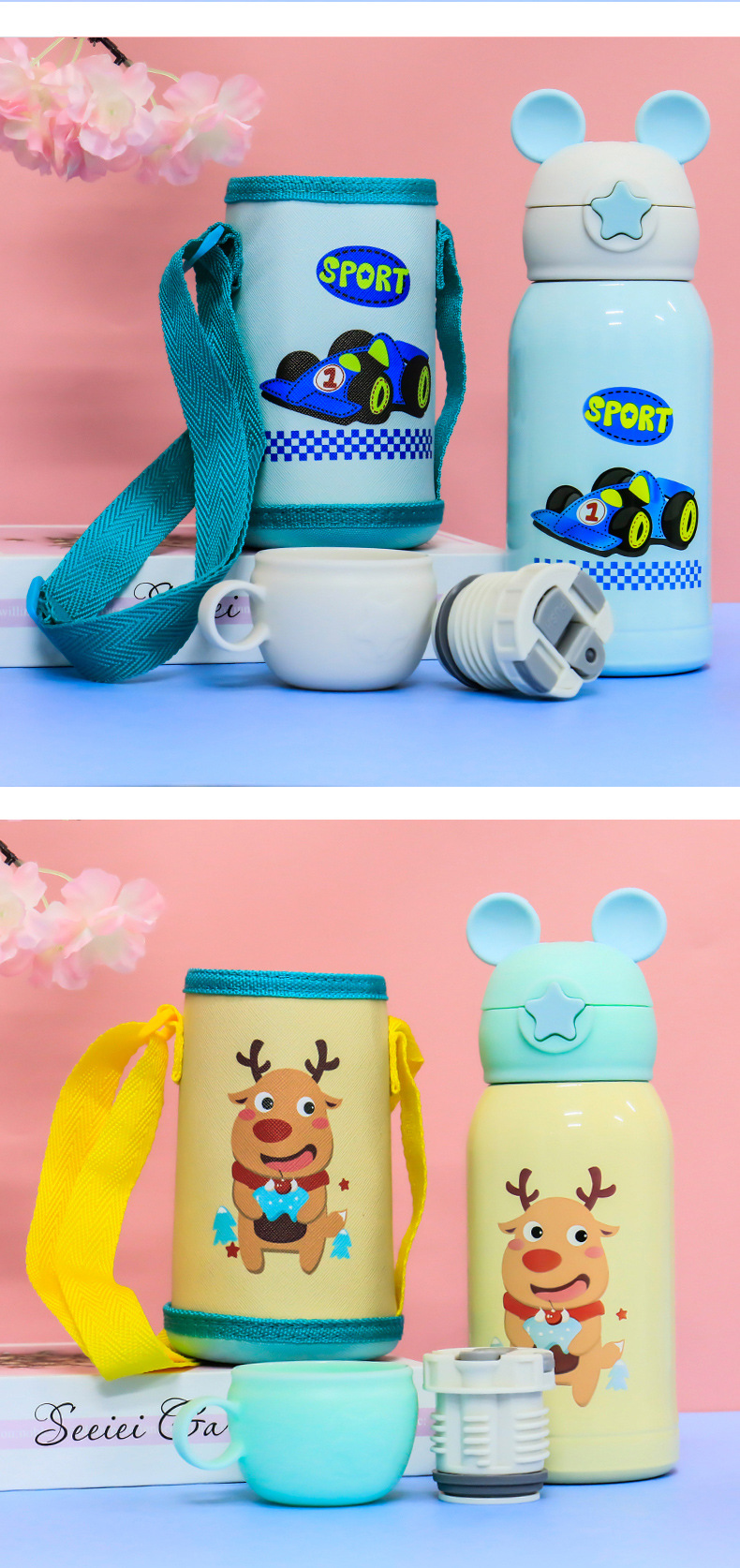 cartoon strap doll bounce cup vacuum cup Straw cup water cup cloth cover the children 's pot stainless steel vacuum cup cartoon strap doll bounce cup vacuum cup Straw cup water cup cloth cover the children 's pot stainless steel vacuum cup