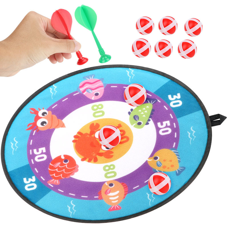 Cross-Border Children&#039;s Sticky Ball Dart Board Set Sticky Ball Cloth Dart Board Parent-Child Game Children&#039;s Toys