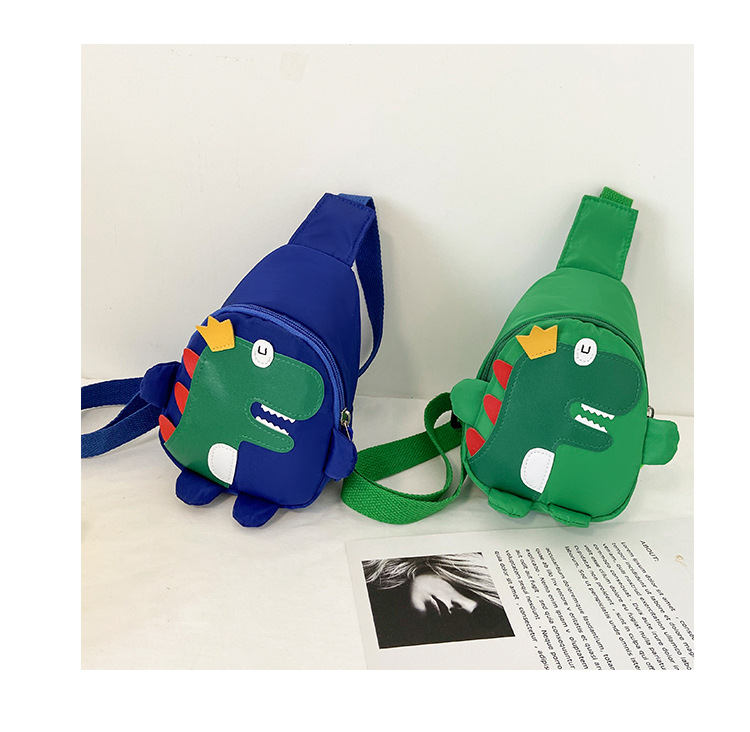 2020 Autumn and Winter New Cartoon Cute Little Dinosaur Chest Bag Nylon Cloth Children's Satchel Personality Fashion