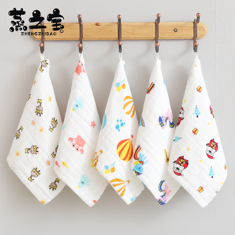 Treasure 30 30cm SixLayer Cotton Cloth Square Towel Baby Towel Children Baby Washing Face Handkerchief Nursing Towel