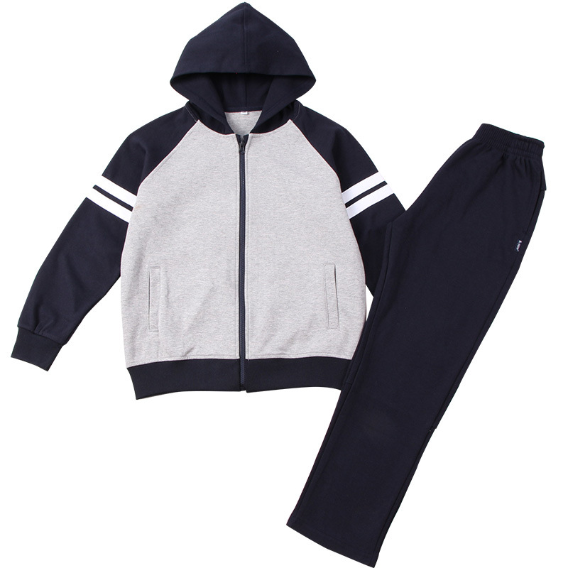 Boys and Girls Children Primary and Middle School Students Autumn Class Uniform Set Two-Piece Zipper Sportswear British Style School Uniform