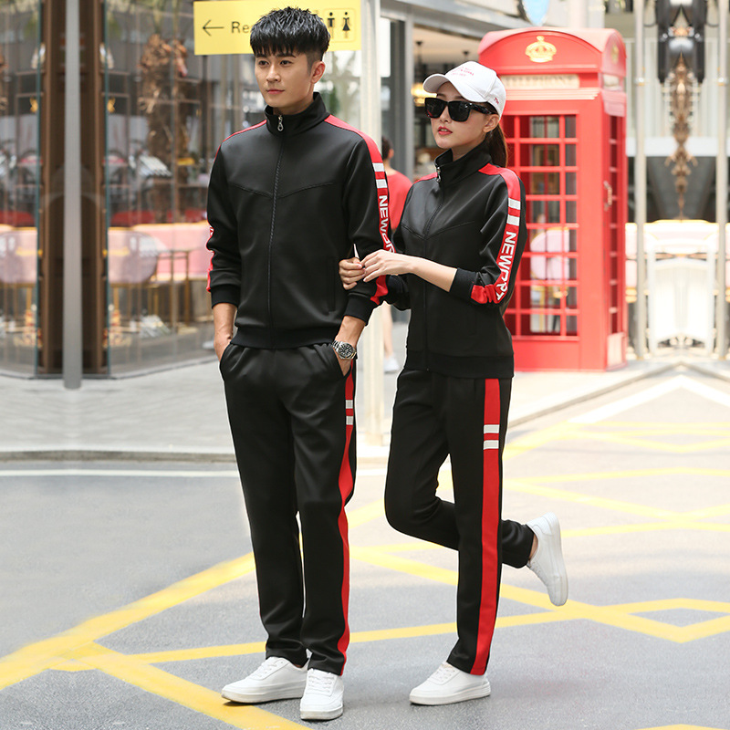 Sports Suit Men&#039;s Spring and Autumn Women&#039;s Long-Sleeved Running Sportswear Couple Outdoor Casual Youth Two-Piece Suit Group Clothes