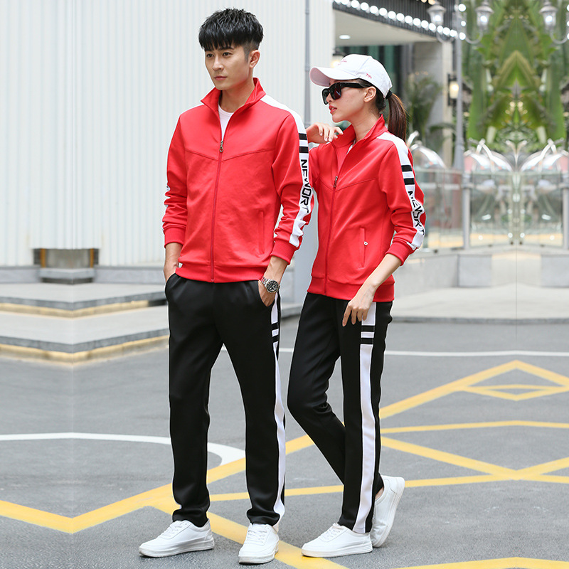 Sports Suit Men&#039;s Spring and Autumn Women&#039;s Long-Sleeved Running Sportswear Couple Outdoor Casual Youth Two-Piece Suit Group Clothes