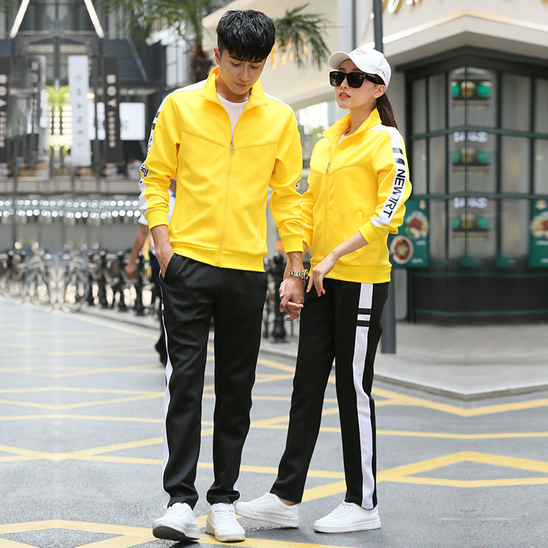 Sports Suit Men&#039;s Spring and Autumn Women&#039;s Long-Sleeved Running Sportswear Couple Outdoor Casual Youth Two-Piece Suit Group Clothes