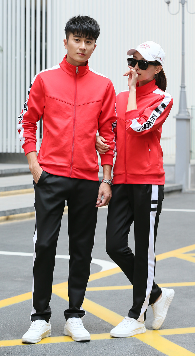 Sports Suit Men's Spring and Autumn Women's Long-Sleeved Running Sportswear Couple Outdoor Casual Youth Two-Piece Suit Group Clothes