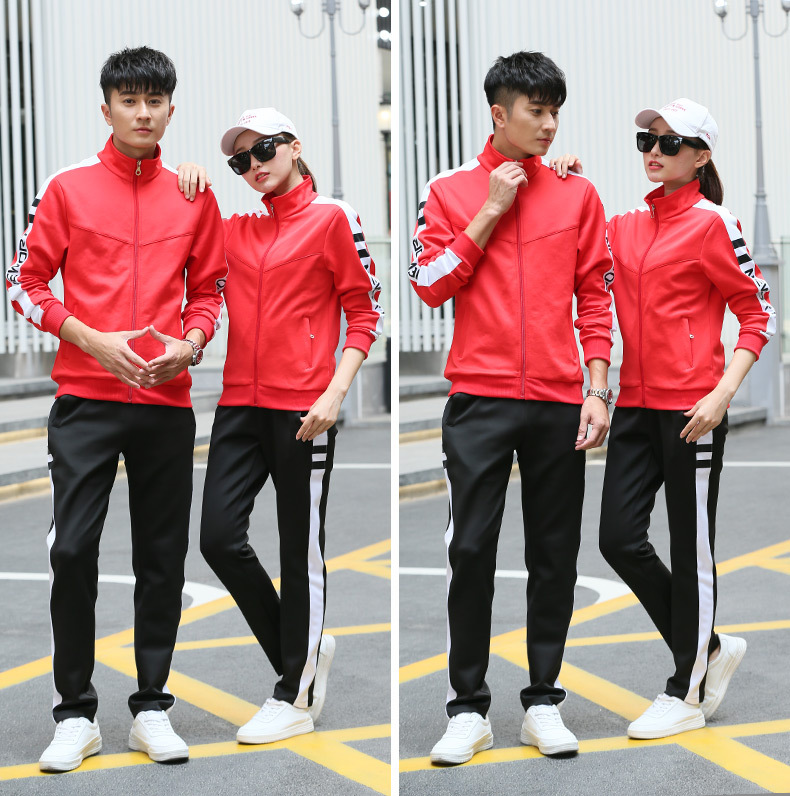 Sports Suit Men's Spring and Autumn Women's Long-Sleeved Running Sportswear Couple Outdoor Casual Youth Two-Piece Suit Group Clothes