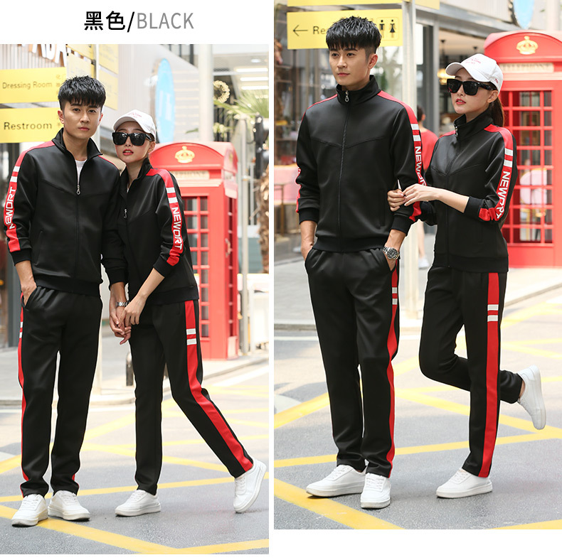 Sports Suit Men's Spring and Autumn Women's Long-Sleeved Running Sportswear Couple Outdoor Casual Youth Two-Piece Suit Group Clothes