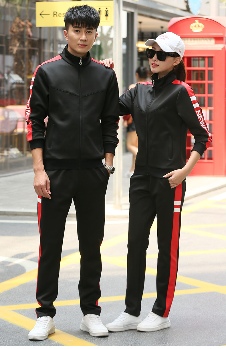 Sports Suit Men's Spring and Autumn Women's Long-Sleeved Running Sportswear Couple Outdoor Casual Youth Two-Piece Suit Group Clothes