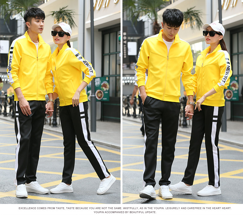 Sports Suit Men's Spring and Autumn Women's Long-Sleeved Running Sportswear Couple Outdoor Casual Youth Two-Piece Suit Group Clothes