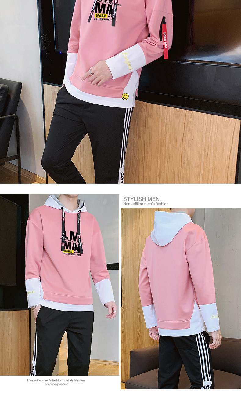 Internet Celebrity Men's Clothing 2020 Sweater Men's Autumn and Winter New Foreign Trade Long-Sleeved Hoodie Student Sportswear Fashion Brand Sweater Men
