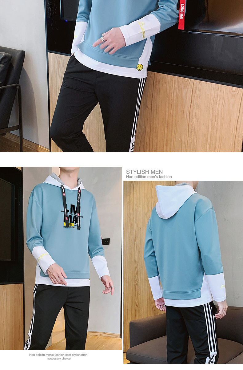 Internet Celebrity Men's Clothing 2020 Sweater Men's Autumn and Winter New Foreign Trade Long-Sleeved Hoodie Student Sportswear Fashion Brand Sweater Men