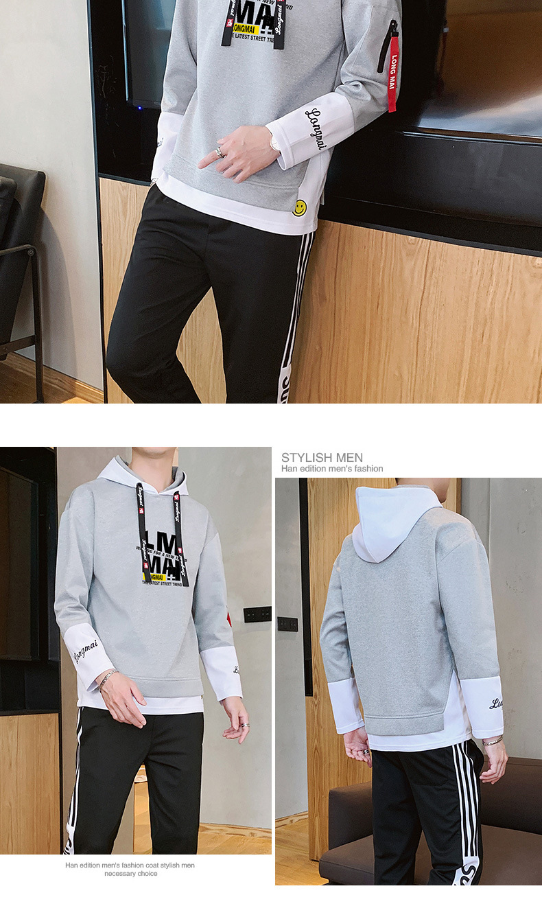 Internet Celebrity Men's Clothing 2020 Sweater Men's Autumn and Winter New Foreign Trade Long-Sleeved Hoodie Student Sportswear Fashion Brand Sweater Men