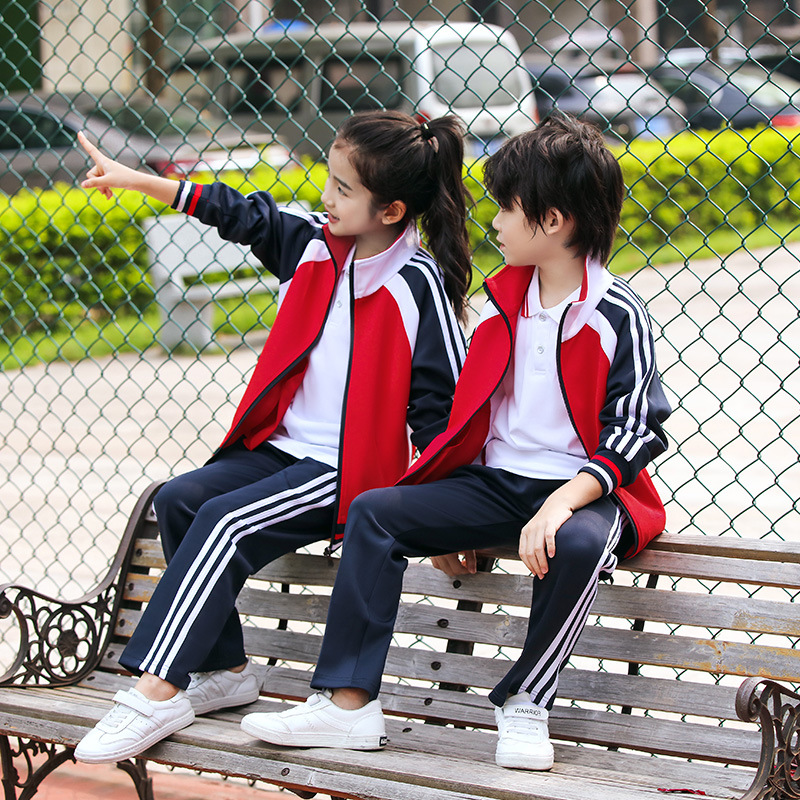 School Uniform Sportswear Suit High School Junior High School Business Attire Spring and Autumn Long-Sleeved School Uniform Middle School Student Autumn Clothing Wholesale Customization