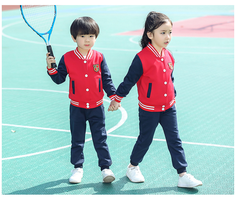 Kindergarten Suit Spring and Autumn Suit Children's Business Attire Sportswear Baseball Uniform Primary School Uniform Red Autumn and Winter New Kindergarten Suit Spring and Autumn Suit Children's Business Attire Sportswear Baseball Uniform Primary School Uniform Red Autumn and Winter New