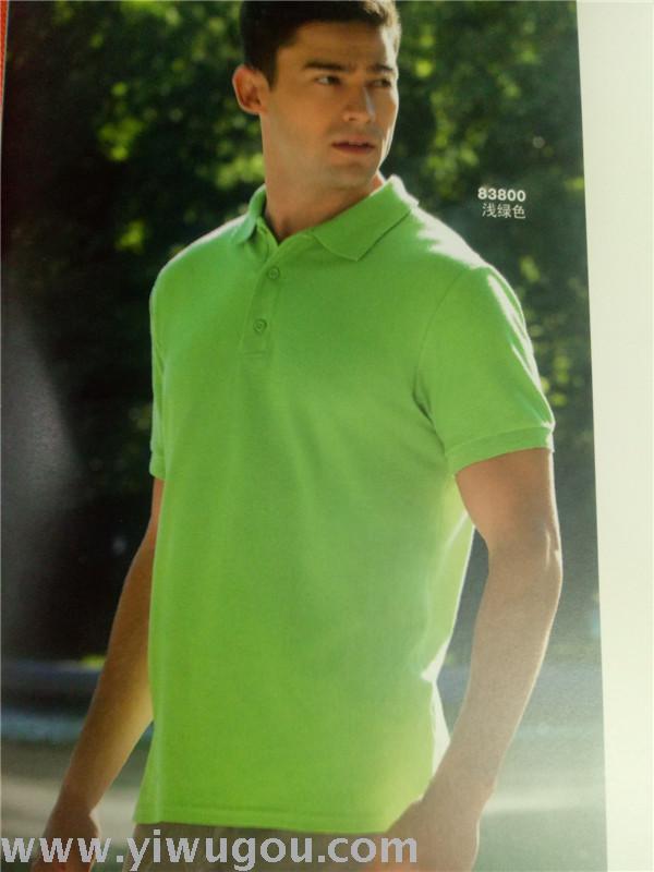 Summer adult men's short sleeve T-shirt women's stand collar buckle sportswear