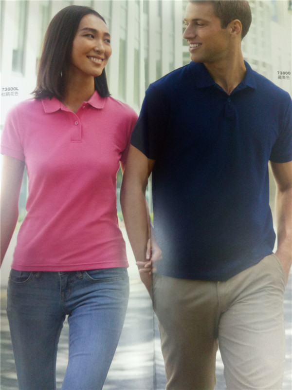 Summer adult men&#039;s short sleeve T-shirt women&#039;s stand collar buckle sportswear