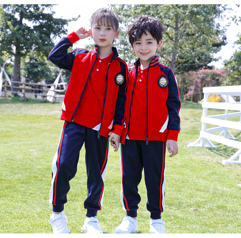 Kindergarten Suit Spring and Autumn Three-Piece Suit British Style Children's Business Attire Primary School Uniform Autumn Suit Sportswear