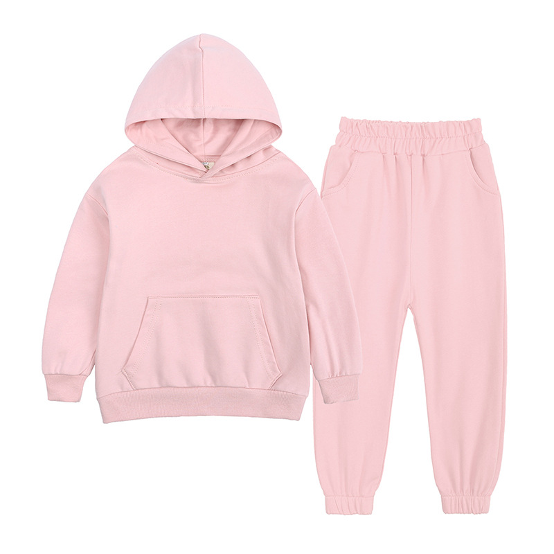 Kids Tales Children's Clothing Autumn European and American Fashion Brand Children's Hooded Sweater Set Children's Sportswear Suit
