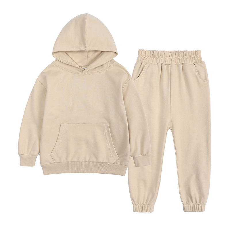 Kids Tales Children's Clothing Autumn European and American Fashion Brand Children's Hooded Sweater Set Children's Sportswear Suit