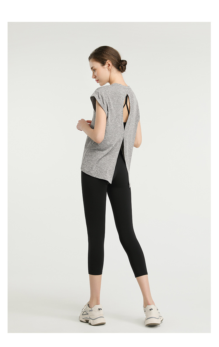 Lulu Short Sleeve European and American Quick-Drying Sportswear T-shirt Summer Yoga Clothes Loose Beautiful Back Tank-Top Running Fitness Clothes Women Lulu Short Sleeve European and American Quick-Drying Sportswear T-shirt Summer Yoga Clothes Loose Beautiful Back Tank-Top Running Fitness Clothes Women