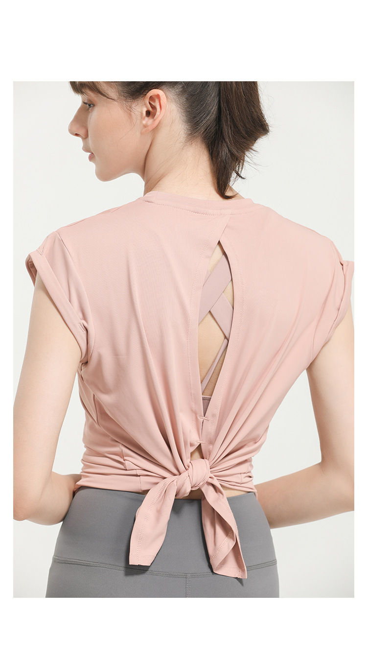 Lulu Short Sleeve European and American Quick-Drying Sportswear T-shirt Summer Yoga Clothes Loose Beautiful Back Tank-Top Running Fitness Clothes Women Lulu Short Sleeve European and American Quick-Drying Sportswear T-shirt Summer Yoga Clothes Loose Beautiful Back Tank-Top Running Fitness Clothes Women