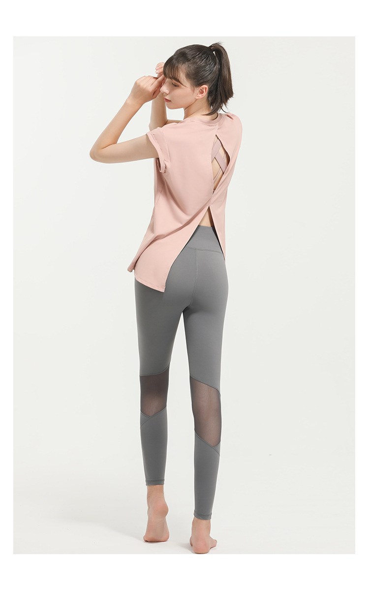 Lulu Short Sleeve European and American Quick-Drying Sportswear T-shirt Summer Yoga Clothes Loose Beautiful Back Tank-Top Running Fitness Clothes Women Lulu Short Sleeve European and American Quick-Drying Sportswear T-shirt Summer Yoga Clothes Loose Beautiful Back Tank-Top Running Fitness Clothes Women