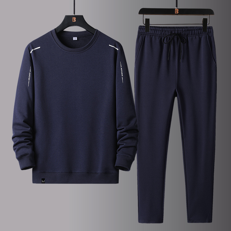 Men&#039;s Casual Sweatshirt Outfit 2022 New Spring and Autumn Sportswear Loose round Neck Dad Trendy Two-Piece Suit