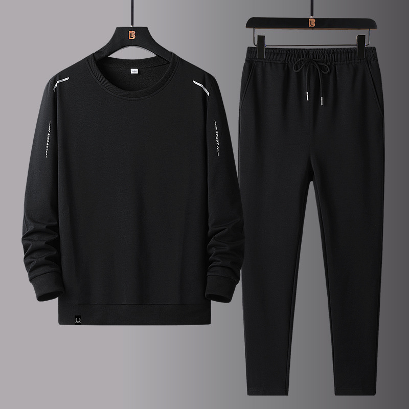 Men&#039;s Casual Sweatshirt Outfit 2022 New Spring and Autumn Sportswear Loose round Neck Dad Trendy Two-Piece Suit