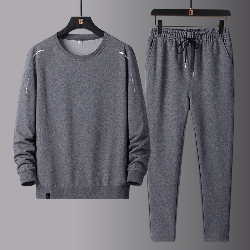Men&#039;s Casual Sweatshirt Outfit 2022 New Spring and Autumn Sportswear Loose round Neck Dad Trendy Two-Piece Suit