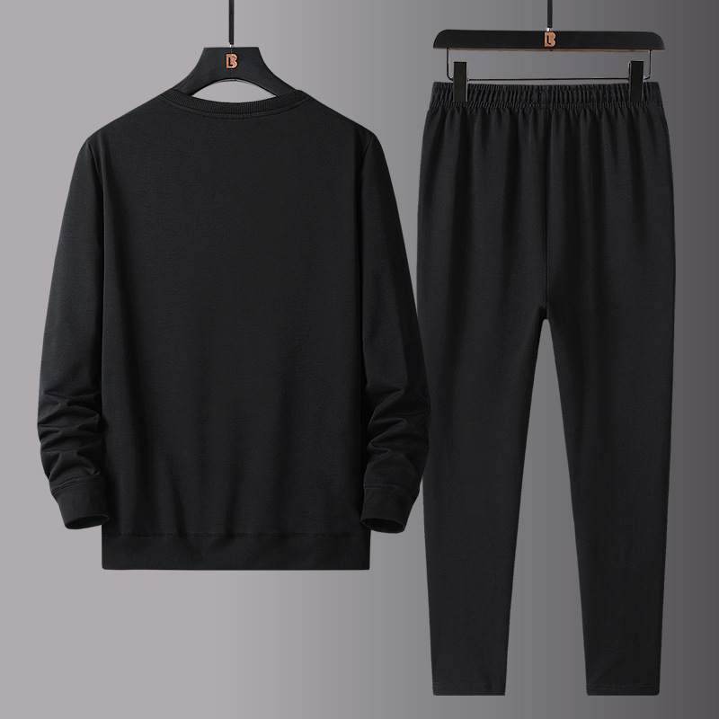 Men&#039;s Casual Sweatshirt Outfit 2022 New Spring and Autumn Sportswear Loose round Neck Dad Trendy Two-Piece Suit