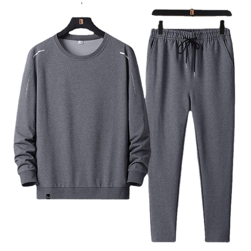 Men&#039;s Casual Sweatshirt Outfit 2022 New Spring and Autumn Sportswear Loose round Neck Dad Trendy Two-Piece Suit