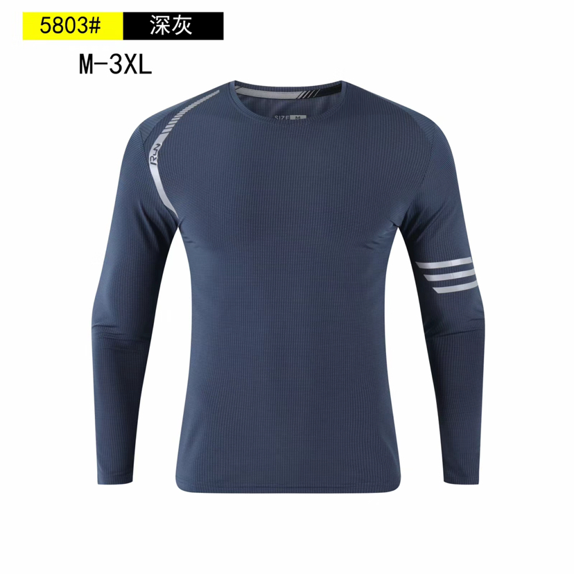 Men&#039;s Long-Sleeved Sportswear Moisture Wicking Quick-Drying Yoga Clothes Exercise Running Outfit