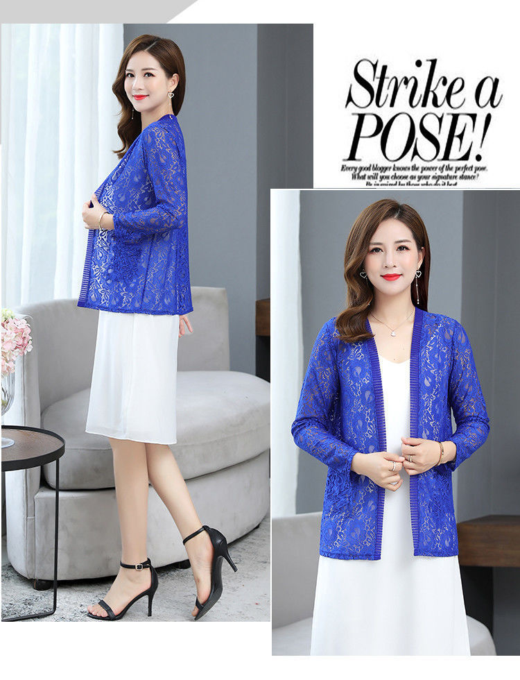 Lace Sun Protective Clothing Thin Coat Summer New Large Size Women's Cardigan Mid-Length Outer Match Long Sleeve Shawl Air Conditioning Shirt Lace Sun Protective Clothing Thin Coat Summer New Large Size Women's Cardigan Mid-Length Outer Match Long Sleeve Shawl Air Conditioning Shirt