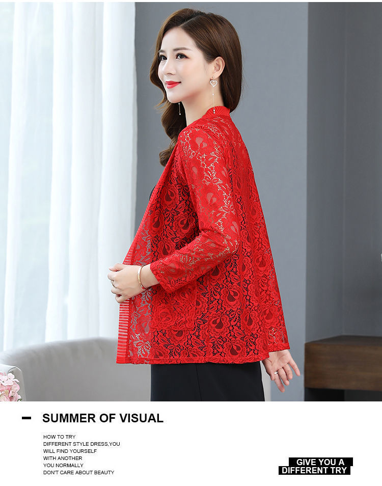 Lace Sun Protective Clothing Thin Coat Summer New Large Size Women's Cardigan Mid-Length Outer Match Long Sleeve Shawl Air Conditioning Shirt Lace Sun Protective Clothing Thin Coat Summer New Large Size Women's Cardigan Mid-Length Outer Match Long Sleeve Shawl Air Conditioning Shirt