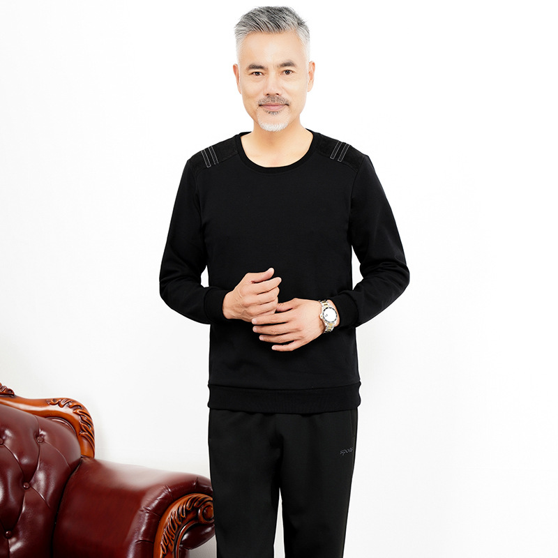 Middle-Aged and Elderly Sweater Suit Men&#039;s Coat Cotton Autumn New Daddy Autumn Outfit Middle-Aged Loose Casual Sportswear
