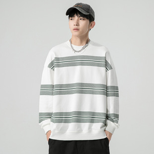One Piece Dropshipping 2022 Spring Men's round Neck Pullover Solid Color Hoodie Office Version Bottoming Shirt Thin Loose Sportswear
