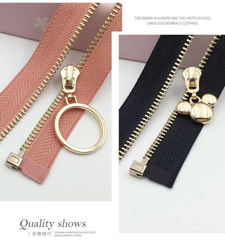 New High-End No. 3 Metal Zipper Pull Head Thin Clothes Cardigan Open-End Closed-End Metal Wedding Dress Zipper Accessory New High-End No. 3 Metal Zipper Pull Head Thin Clothes Cardigan Open-End Closed-End Metal Wedding Dress Zipper Accessory