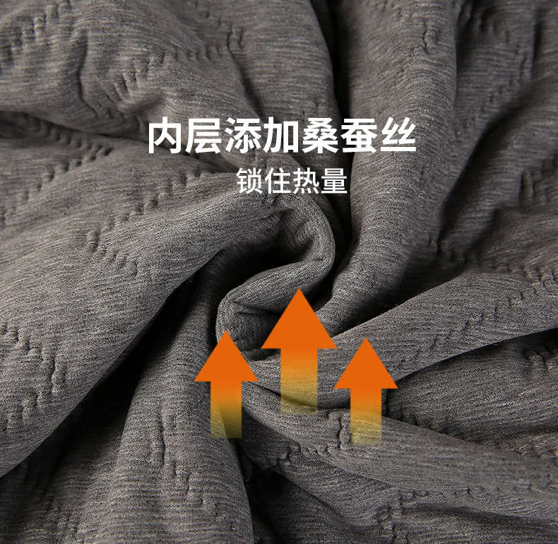 Middle-Aged and Elderly down Thermal Underwear Suit Female Mother Winter Men's Cardigan Fleece-Lined Thickened Elderly Autumn Clothes Long Pants
