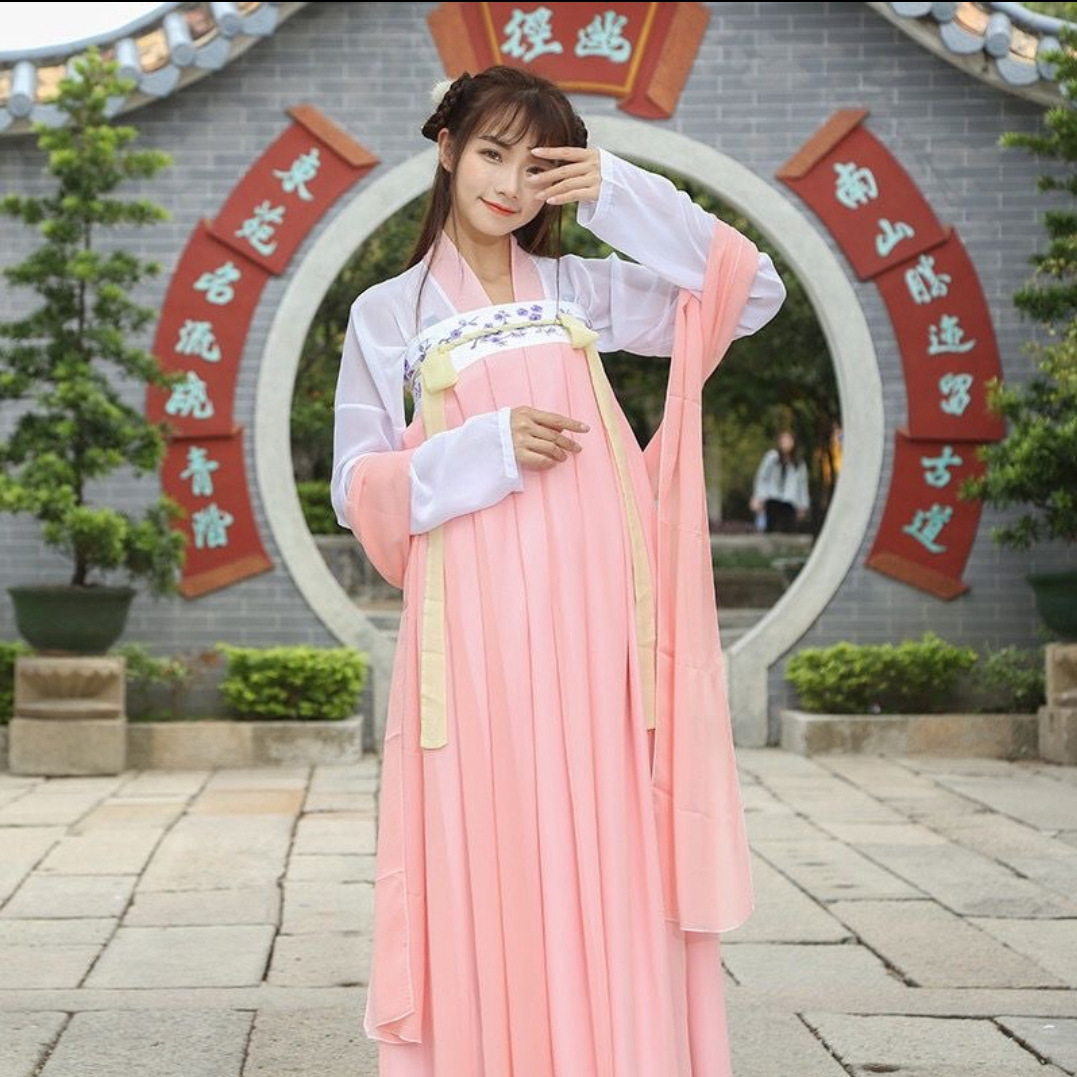 Han Chinese Clothing Women's Chinese Style Cardigan Chest-High Dress Fairy Flowing Ancient Style Daily Hanfu Super Girl Spring and Autumn