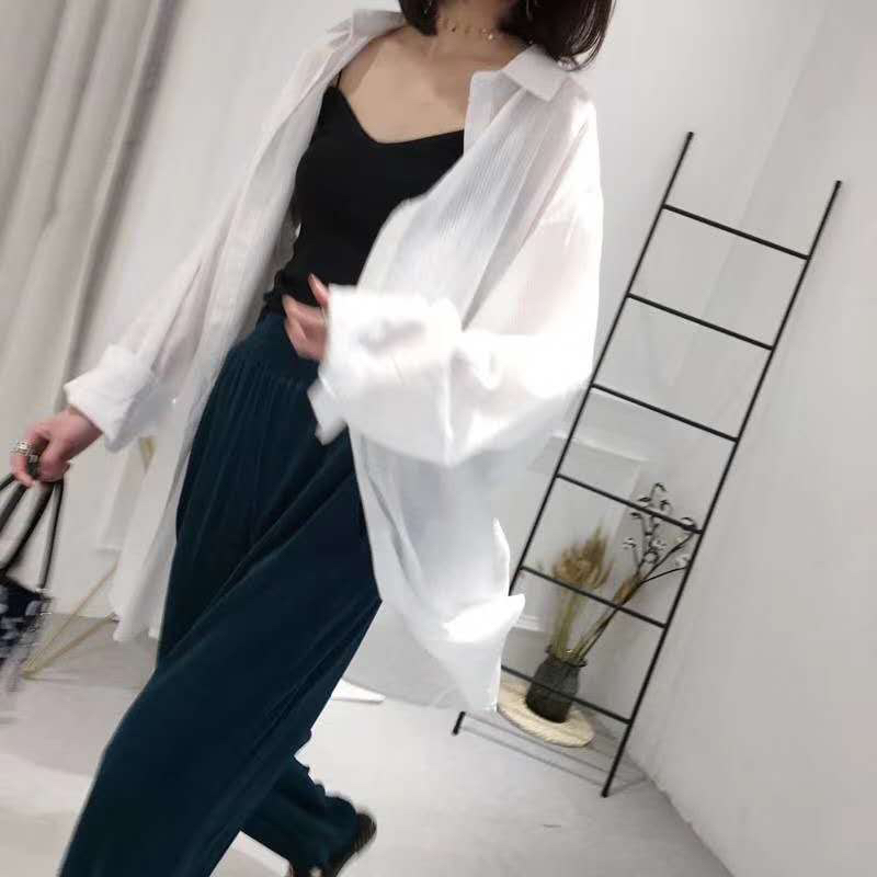 Summer Sunblock Cardigan for women in large size Chiffon holiday air horn sleeve medium long compression air Cardigan thin style Summer Sunblock Cardigan for women in large size Chiffon holiday air horn sleeve medium long compression air Cardigan thin style