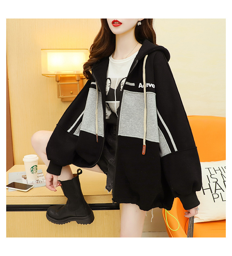 Fleece-Lined Thickened Zipper Sweater Cardigan Women's Korean-Style Loose Fashionable Stylish 2021 New Autumn and Winter Large Size Coat Fleece-Lined Thickened Zipper Sweater Cardigan Women's Korean-Style Loose Fashionable Stylish 2021 New Autumn and Winter Large Size Coat